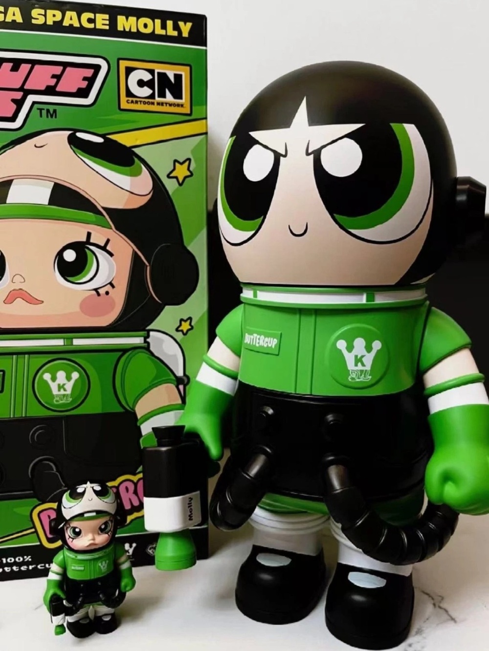 400% and 100% Powerpuff Girls Buttercup Mega Space Molly. Bright Green.